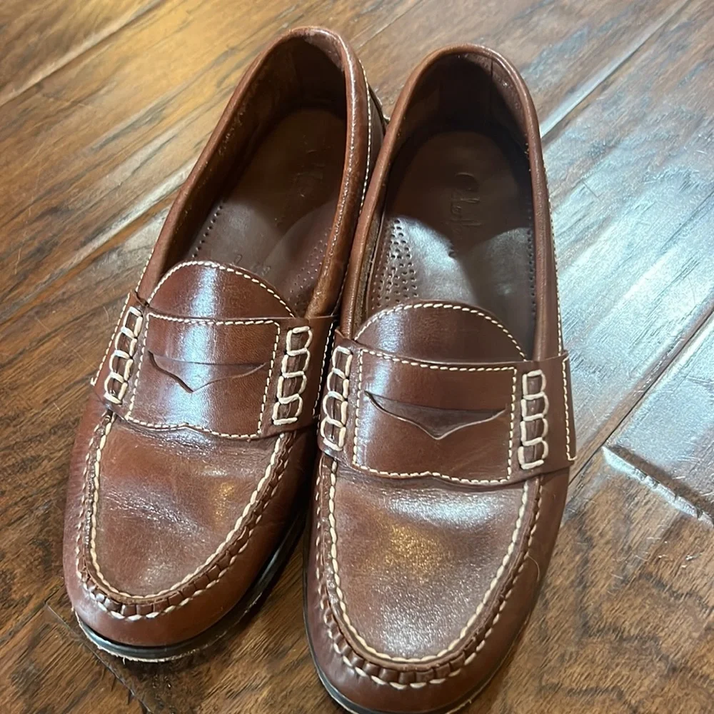 Cole Haan mens brown dress shoes 8.5 penny loafers slip-on 👞 business work shoe - Picture 2 of 14